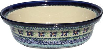 Polish Pottery Oval Casserole Dish From Zaklady Ceramiczne Boleslawiec #1158-du121 Unikat Pattern, Height: 7.6... N2