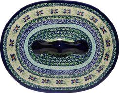 Polish Pottery Oval Casserole Dish From Zaklady Ceramiczne Boleslawiec #1158-du121 Unikat Pattern, Height: 7.6... N3