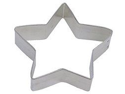 CybrTrayd R&amp;M Star Tinplated Steel Cookie Cutter and Cookie Recipe, 4.5-Inch, Silver, Bulk Lot of 12