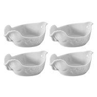 Revol Happy Cuisine White Porcelain 7 Ounce Poultry Dish, Set of 4