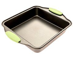 Bakeware Set -Premium Nonstick Baking Pans -Set of 4- ligh green Silicone Handles includes a Pie Pan, a Square... N2