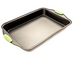 Bakeware Set -Premium Nonstick Baking Pans -Set of 4- ligh green Silicone Handles includes a Pie Pan, a Square... N5