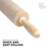 Rolling Pin - Classic Wood - Ideal for Baking Needs - Professional Dough Roller - Used by Bakers &amp; Cooks for Pasta... N5