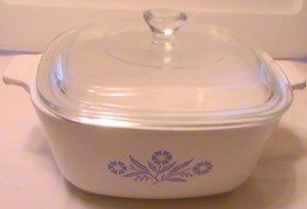 Vintage Corning Ware 3 Quart / Liter Casserole Dish with Lid Cornflower Blue Design A-3-B