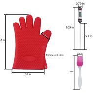 Foreasy New 5 Kinds BBQ Tool Sets,1 Pair Silicone Oven Mitts,1 Pair Meat Claws,1 BBQ Grill Thermometer,1 Pot Holder... N4