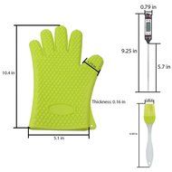 Foreasy New 5 Kinds BBQ Tool Sets,1 Pair Silicone Oven Mitts,1 Pair Meat Claws,1 BBQ Grill Thermometer,1 Pot Holder... N20