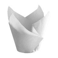 Hoffmaster 611116 Tulip Cup Cupcake Wrapper/Baking Cup, 2&quot; Diameter x 3-1/2&quot; Height, Small, White (Case of 1000)