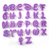 MyPhone Designs - Funky Uppercase Purple Alphabet Letters (26 pcs) And Numbers (10 pcs) Fondant Plastic Cookie...