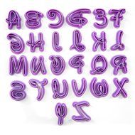 MyPhone Designs - Funky Uppercase Purple Alphabet Letters (26 pcs) And Numbers (10 pcs) Fondant Plastic Cookie... N2