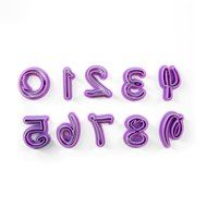 MyPhone Designs - Funky Uppercase Purple Alphabet Letters (26 pcs) And Numbers (10 pcs) Fondant Plastic Cookie... N5