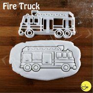 SET of 3: Fire Truck, Fire Hydrant and Firefighter&#039;s Helmet Cookie Cutters