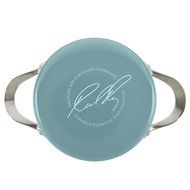 Rachael Ray Cucina Hard Porcelain Enamel Nonstick Covered Round Casserole, 4.5-Quart, Agave Blue N3