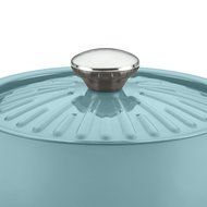 Rachael Ray Cucina Hard Porcelain Enamel Nonstick Covered Round Casserole, 4.5-Quart, Agave Blue N5