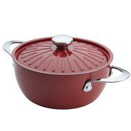 Rachael Ray Cucina Hard Porcelain Enamel Nonstick Covered Round Casserole, 4.5-Quart, Agave Blue N20