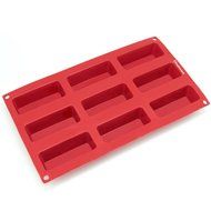 Freshware SL-113RD 9-Cavity Narrow Silicone Mold for Soap, Cake, Bread, Cupcake, Cheesecake, Cornbread, Muffin... N2