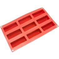 Freshware SL-113RD 9-Cavity Narrow Silicone Mold for Soap, Cake, Bread, Cupcake, Cheesecake, Cornbread, Muffin... N5