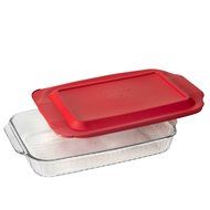 Pyrex 3-qt Sculpted Oblong Dish w/ Red Lid