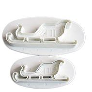 Joylive 2pcs Sleigh Sugarcraft Cake Decorating Icing Fondant Cutter Mold Mould Tool Xmas