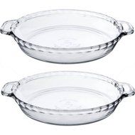 Anchor Hocking 9.5&quot;Deep Pie Plate , 2-Pack | Durable Tempered Glass Deep Pie Plate