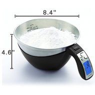 Camry 11lb / 5kg Precision Digital Mixing Bowl Kitchen Scale Stainless Steel Five Measuring Modes (Black) N2