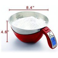 Camry 11lb / 5kg Precision Digital Mixing Bowl Kitchen Scale Stainless Steel Five Measuring Modes (Black) N6