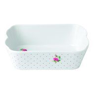 Royal Albert New Country Roses Baking Bliss Rectangular Baking Dish, 7.4-Inch, White