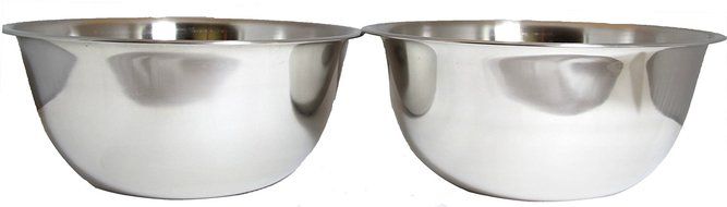 SET OF 2, Large 13-Quart Heavy-Duty Deep Stainless Steel Flat Base Mixing Bowl Bowls