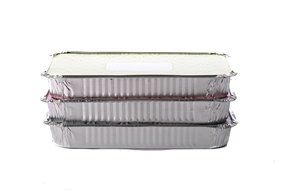 Simply Baked Large Baking and Take-out Pan, Disposable, Oven &amp; Freezer Safe Foil Pan with Paper Lid (pack of 4...