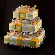 Adorox 12" 3 Tier Cardboard Cup Cake Holder Stand Tower (Round or Squared) Assorted colors (Black (1 pcs) Square) N3