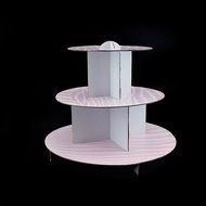 Adorox 12" 3 Tier Cardboard Cup Cake Holder Stand Tower (Round or Squared) Assorted colors (Black (1 pcs) Square) N8