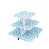 Adorox 12" 3 Tier Cardboard Cup Cake Holder Stand Tower (Round or Squared) Assorted colors (Black (1 pcs) Square) N19