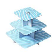 Adorox 12&quot; 3 Tier Cardboard Cup Cake Holder Stand Tower (Round or Squared) Assorted colors (Black (1 pcs) Square) N21