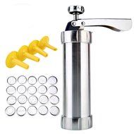 Tosnail Stainless Steel Cookie Press Biscuit Press Set Includes 20 Discs &amp; 4 Icing Tips