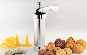 Tosnail Stainless Steel Cookie Press Biscuit Press Set Includes 20 Discs &amp; 4 Icing Tips N4