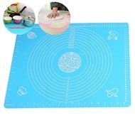 Tobway Large Massive Pastry Fondant Silicone Work Rolling Baking Mat with Measurements GJD01,Blue