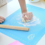 Tobway Large Massive Pastry Fondant Silicone Work Rolling Baking Mat with Measurements GJD01,Blue N2
