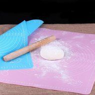 Tobway Large Massive Pastry Fondant Silicone Work Rolling Baking Mat with Measurements GJD01,Blue N5