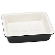 KSNY All in Good Taste Words B/W Square Baker, White