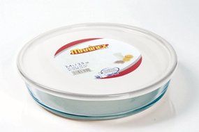 Marinex Bakeware Round Glass Roaster with Plastic Lid, 2.5-Quart