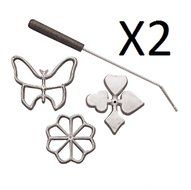 Fox Run Rosette &amp; Timbale Set Scandinavian Cookies Biscuit Iron Aluminum (2Pack)