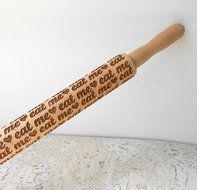 Eat Me embossing rolling pin, wooden rolling pin, Cookies decorating roller, Laser engraved rolling pin N3