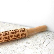 Eat Me embossing rolling pin, wooden rolling pin, Cookies decorating roller, Laser engraved rolling pin N4