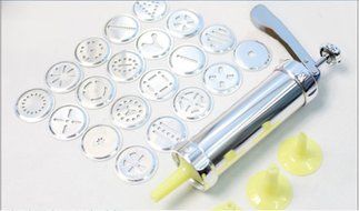 Virtuous - B7305 Spritz Cookie Press Kit / Piping Tips,Icing Gun,Stainless Steel Cookie Press Disks ,Biscuit Maker... N4
