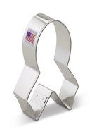 Ann Clark Pink Cancer Awareness Ribbon Cookie Cutter - 4 Inches - Tin Plated Steel