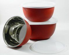 Stainless Steel 6-Piece Mixing Storing and Serving Bowl Set with Lids N2