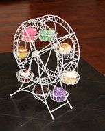 Elegant Ferris Wheel Cupcake Stand Rotating Dessert Holder Station Tower Spinning Cupcake Tray N6