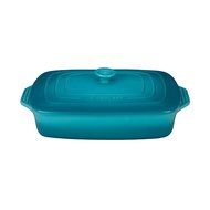 Le Creuset Stoneware Covered Rectangular Casserole, 12.5 by 8.5-Inch, Caribbean