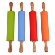 Kuke Silicone Rolling Pin with Wood Handles Professional Non-stick Home Marble Rolling Pin Small Gourmet Rolling... N3