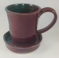 Aunt Chris' Pottery - Clay Bacon Cooker - Multi 3 Color Glazed - Heavy Hand Made - Unique New Way of Cooking Bacon