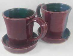 Aunt Chris' Pottery - Clay Bacon Cooker - Multi 3 Color Glazed - Heavy Hand Made - Unique New Way of Cooking Bacon N2